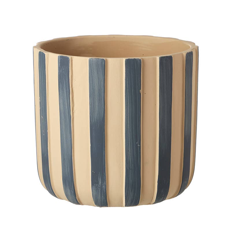 LARGE BLUE STRIPE POT