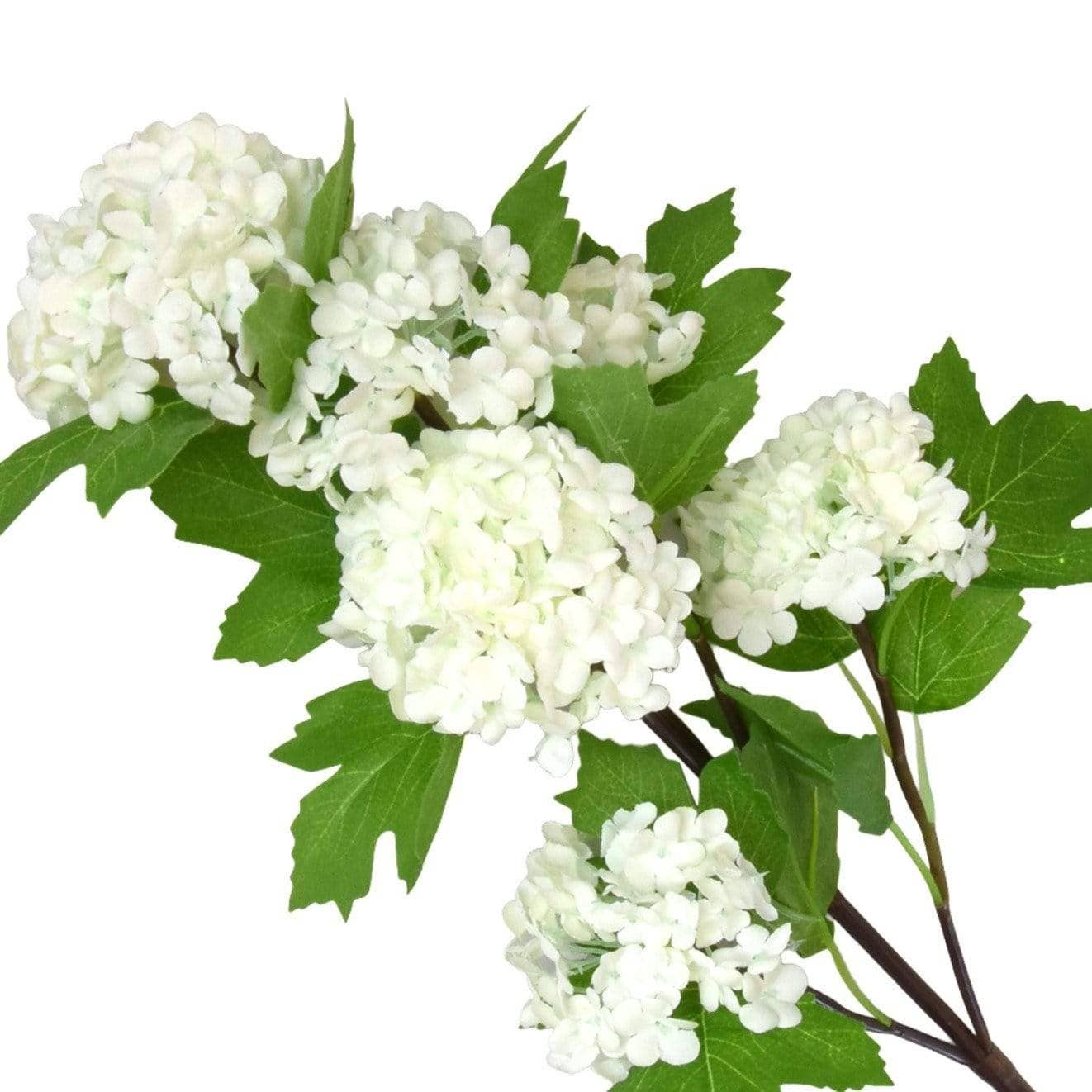 Artificial Stem Faux 6 Headed Viburnum White 64cm 10PK
