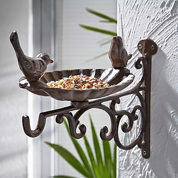 Cast Iron Bird Feeder /Bath with Bracket
