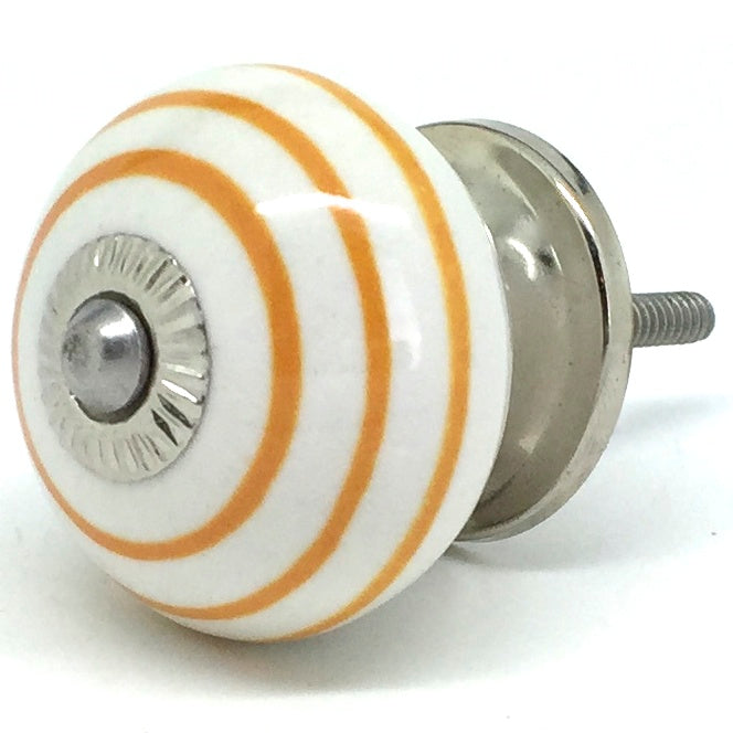 Mustard Stripe Ceramic Knob