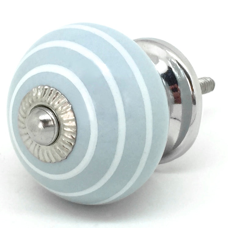 Pavilion Grey Stripe Ceramic Knob