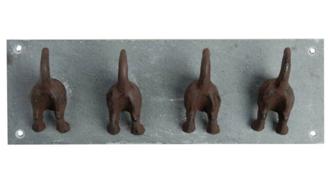 Cast Iron Slate Dog Tail Coat Hook