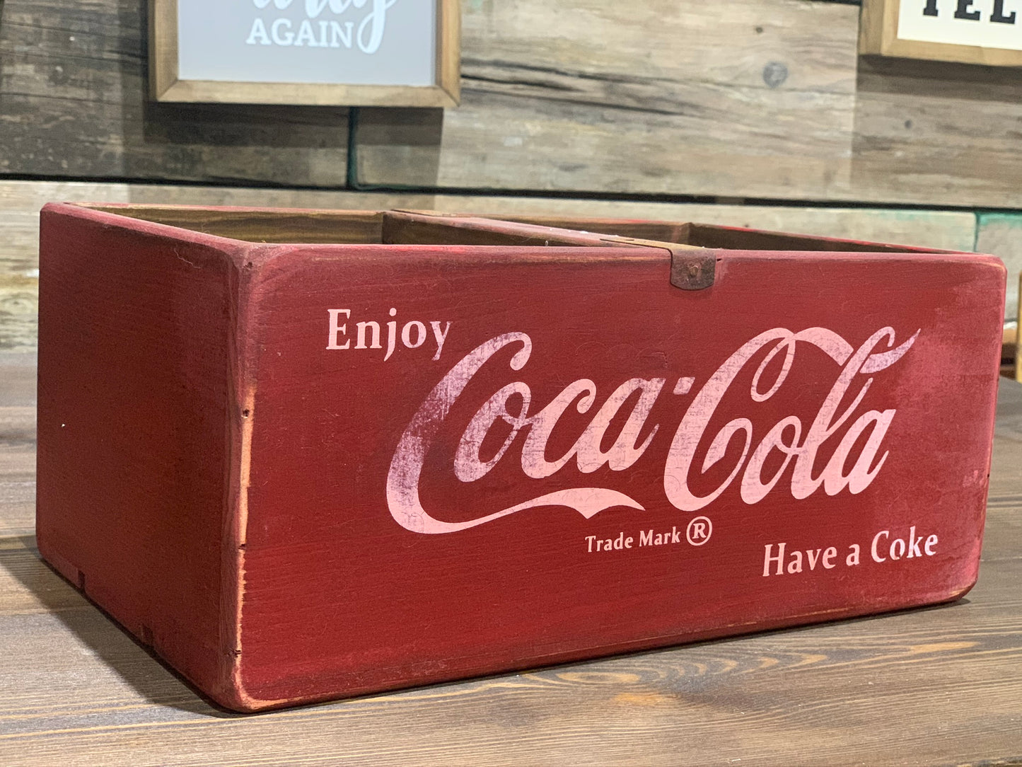 Red Coca Cola Wooden Crate - Large