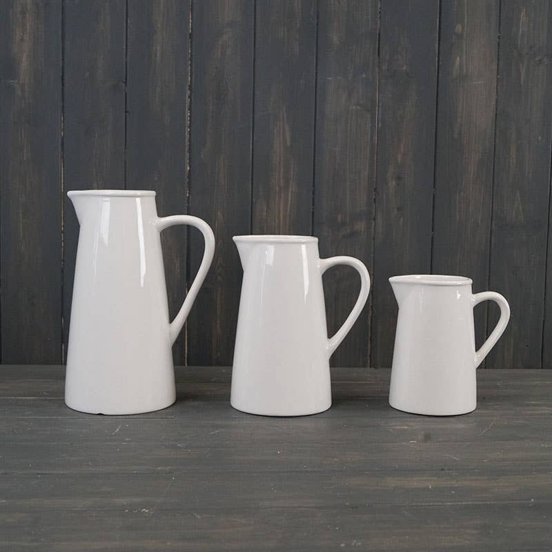 White Ceramic Jug (25cm)