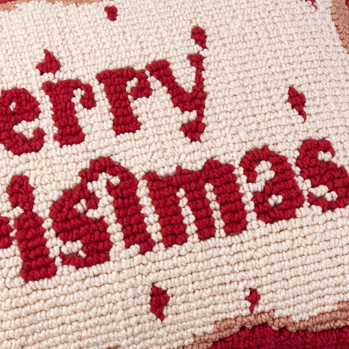 Candy Merry Christmas Tufted Cushion Red/White: Red/White / Polyester Filled / 30 x 50cm