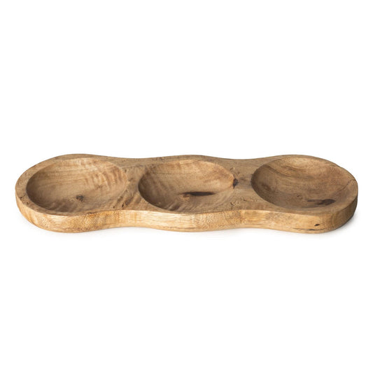 3-Section Dip Dish Mango Wood