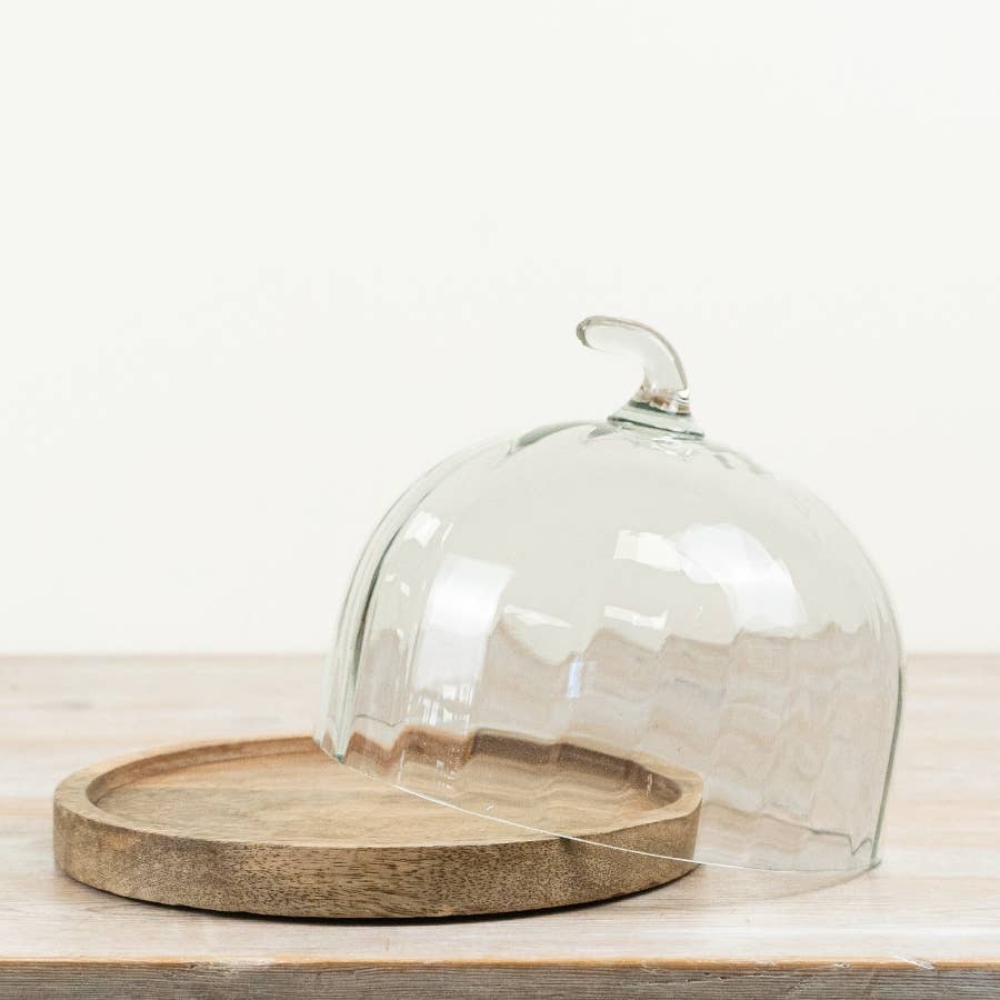Pumpkin Cake Plate Glass Dome, 22cm
