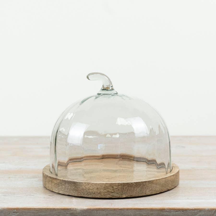 Pumpkin Cake Plate Glass Dome, 22cm
