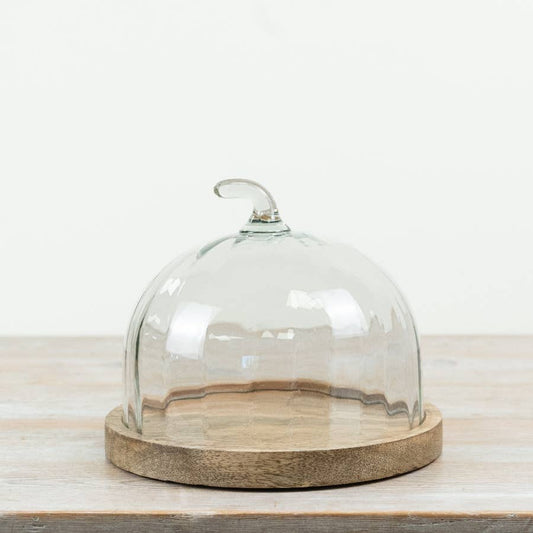 Pumpkin Cake Plate Glass Dome, 22cm