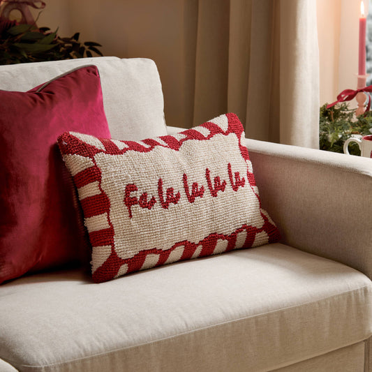 Candy Fa La La Tufted Cushion Red/White: Red/White / Polyester Filled / 30 x 50cm