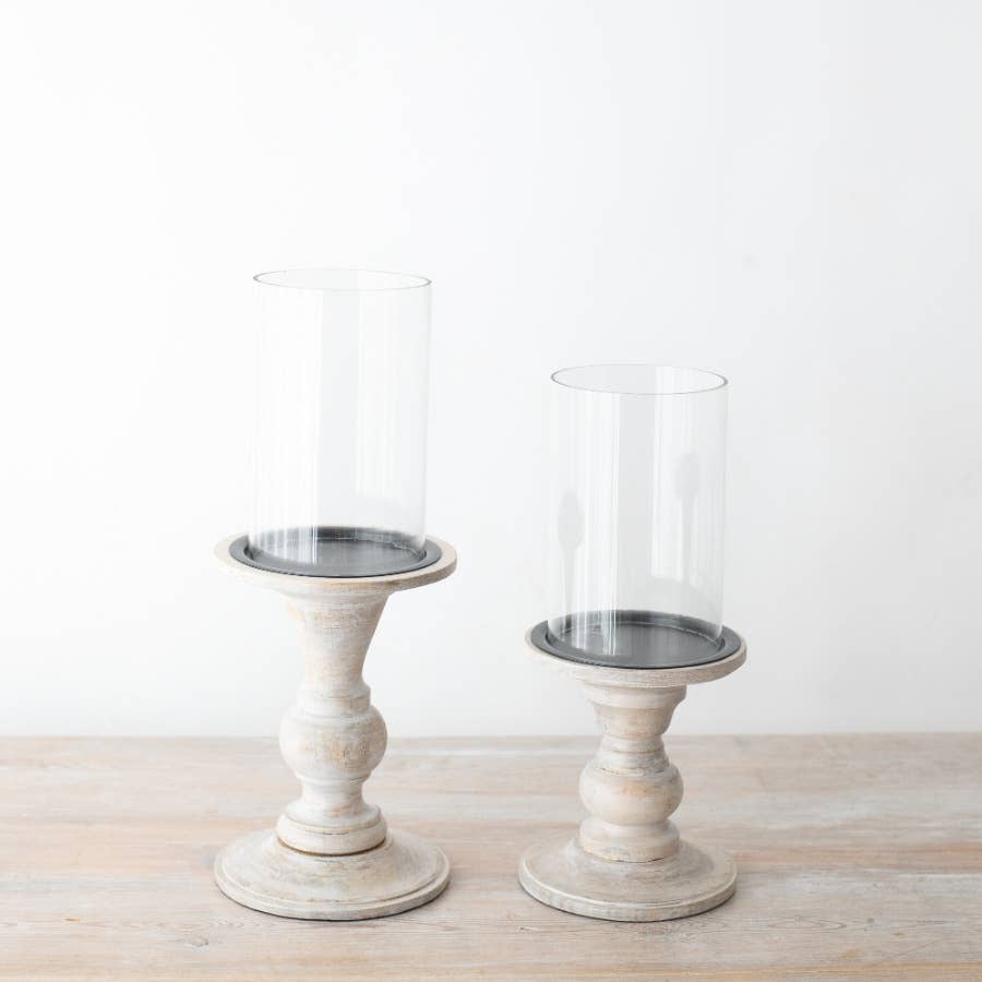 Wooden Pillar Candle Holder, 30cm