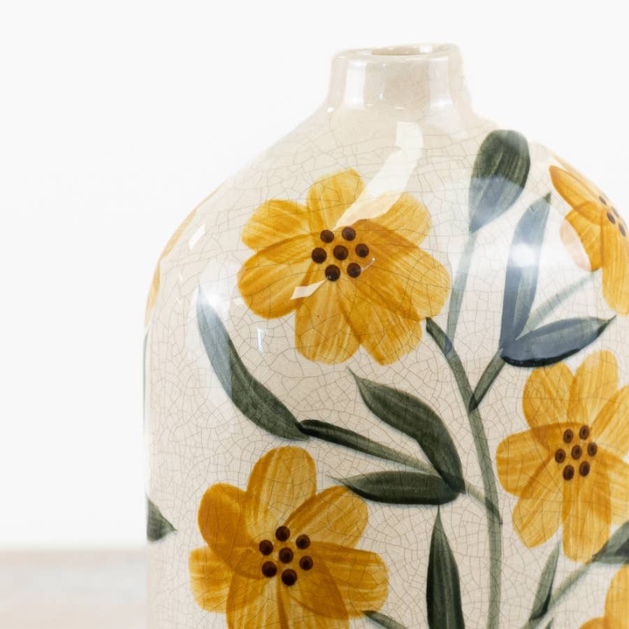 Glazed Bottle Top Vase
