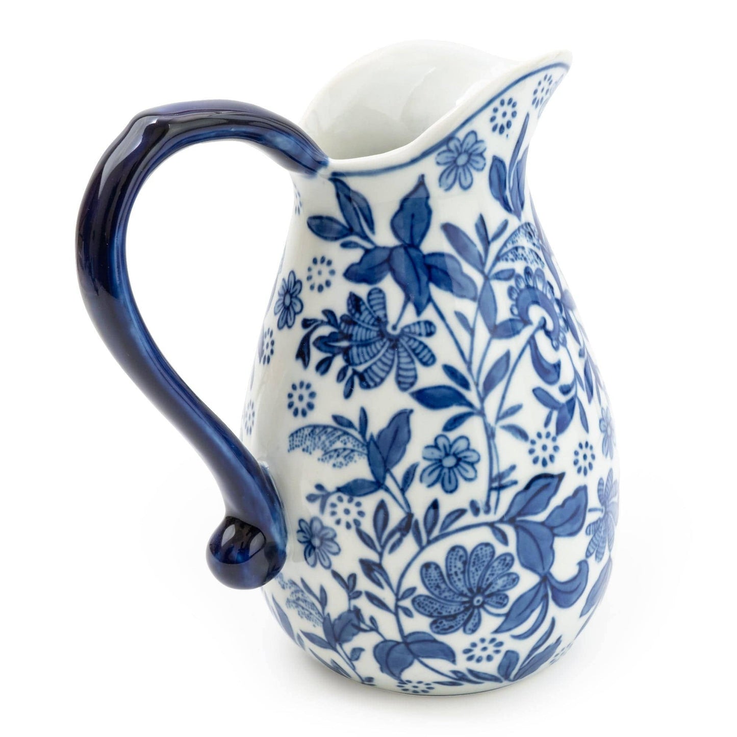 Blue & White Large Ceramic Jug 9"