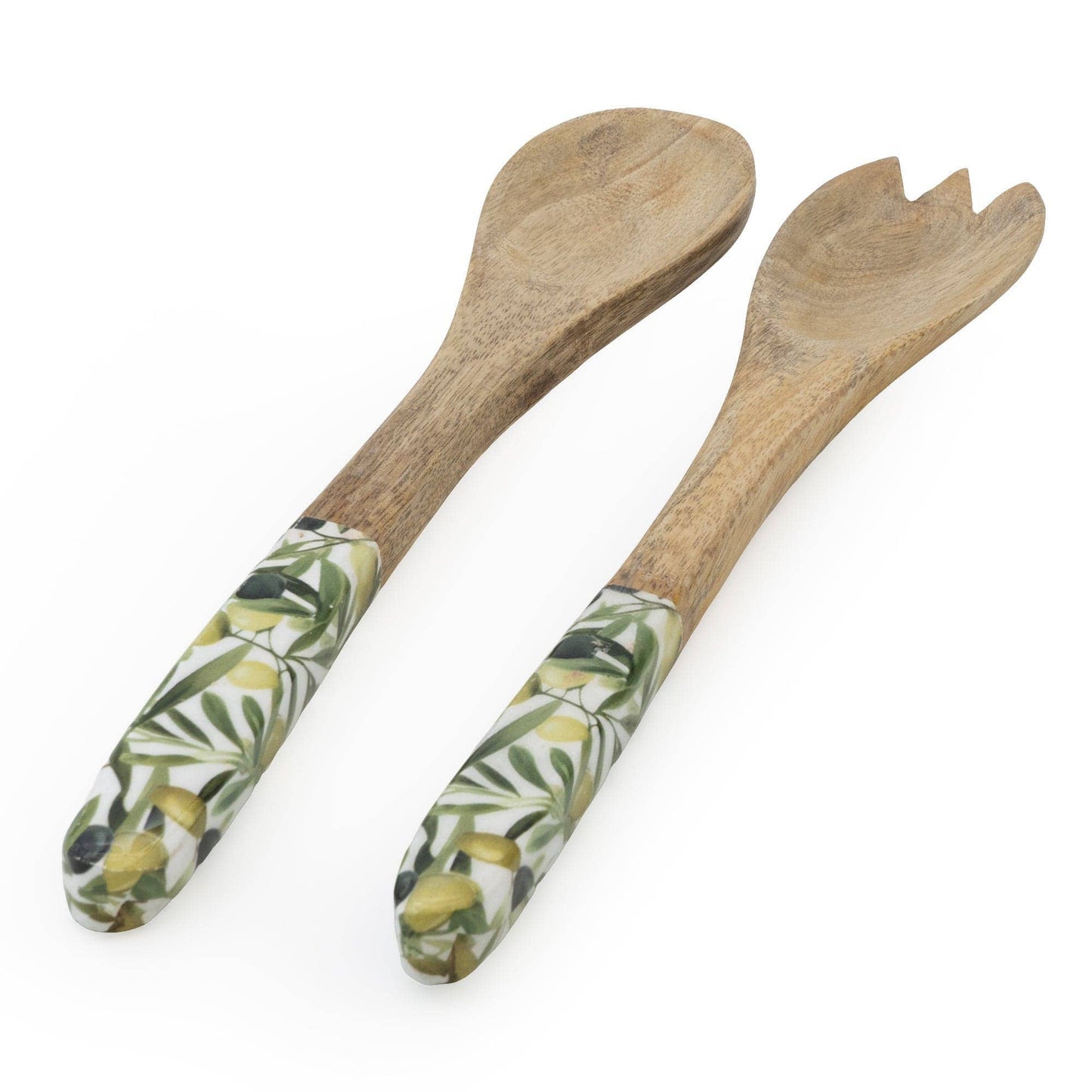 Serving Spoon & Fork Mango Wood - Olives