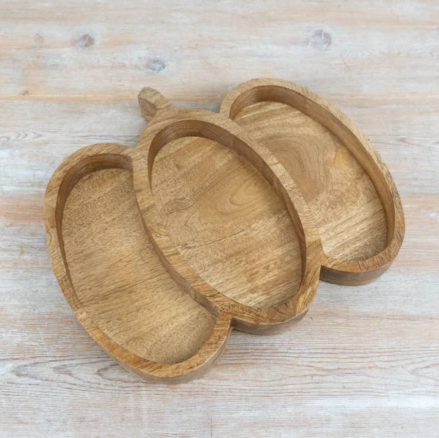 Pumpkin Wooden Serving Tray, 36cm