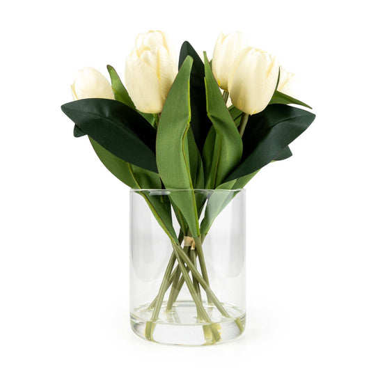 Bouquet of Tulips in Glass Vase