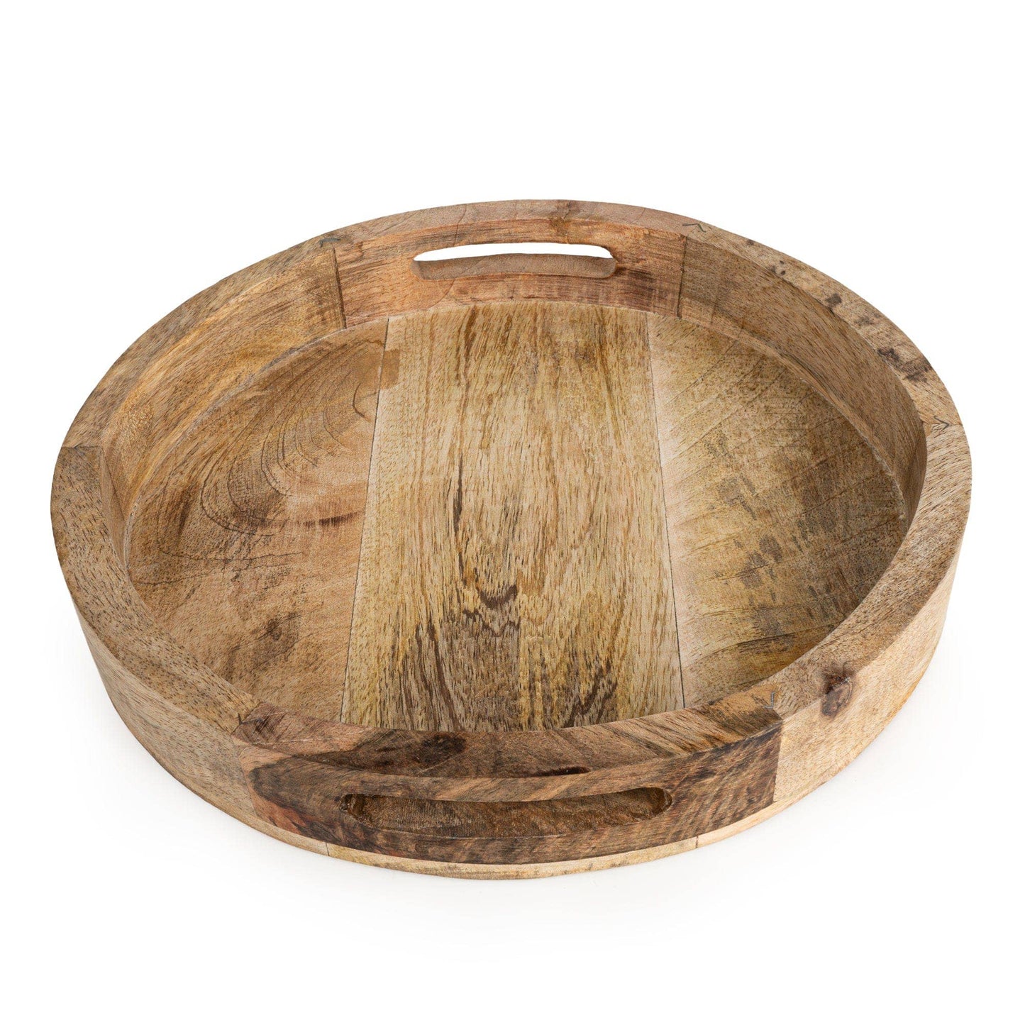 Round tray plain mango wood