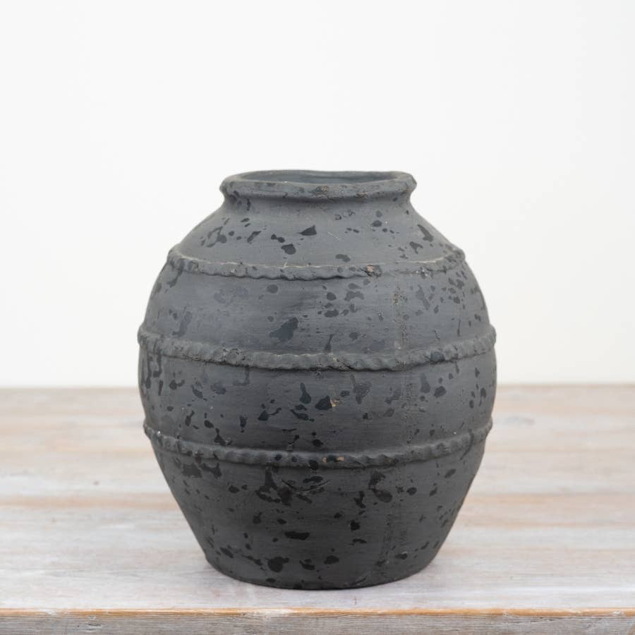 Terracotta Charcoal Vase, 25cm
