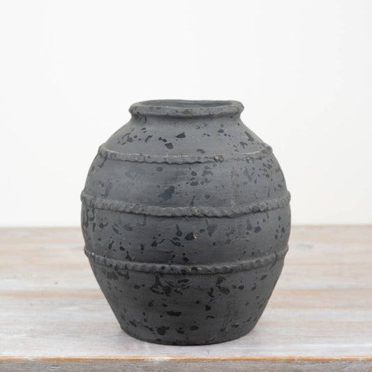 Terracotta Charcoal Vase, 25cm