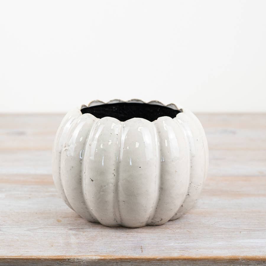 Ceramic Pumpkin Planter, 16 x 10.5cm
