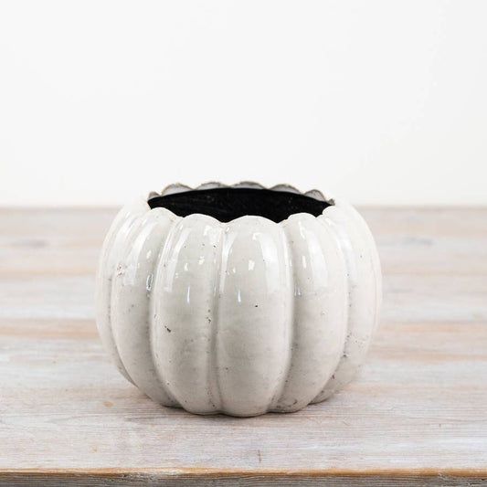 Ceramic Pumpkin Planter, 16 x 10.5cm