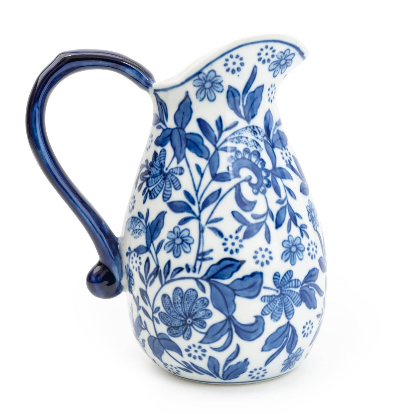 Blue & White Large Ceramic Jug 9"