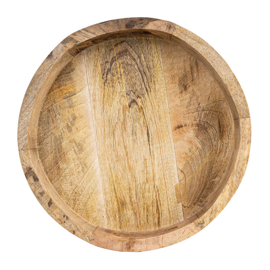 Round tray plain mango wood