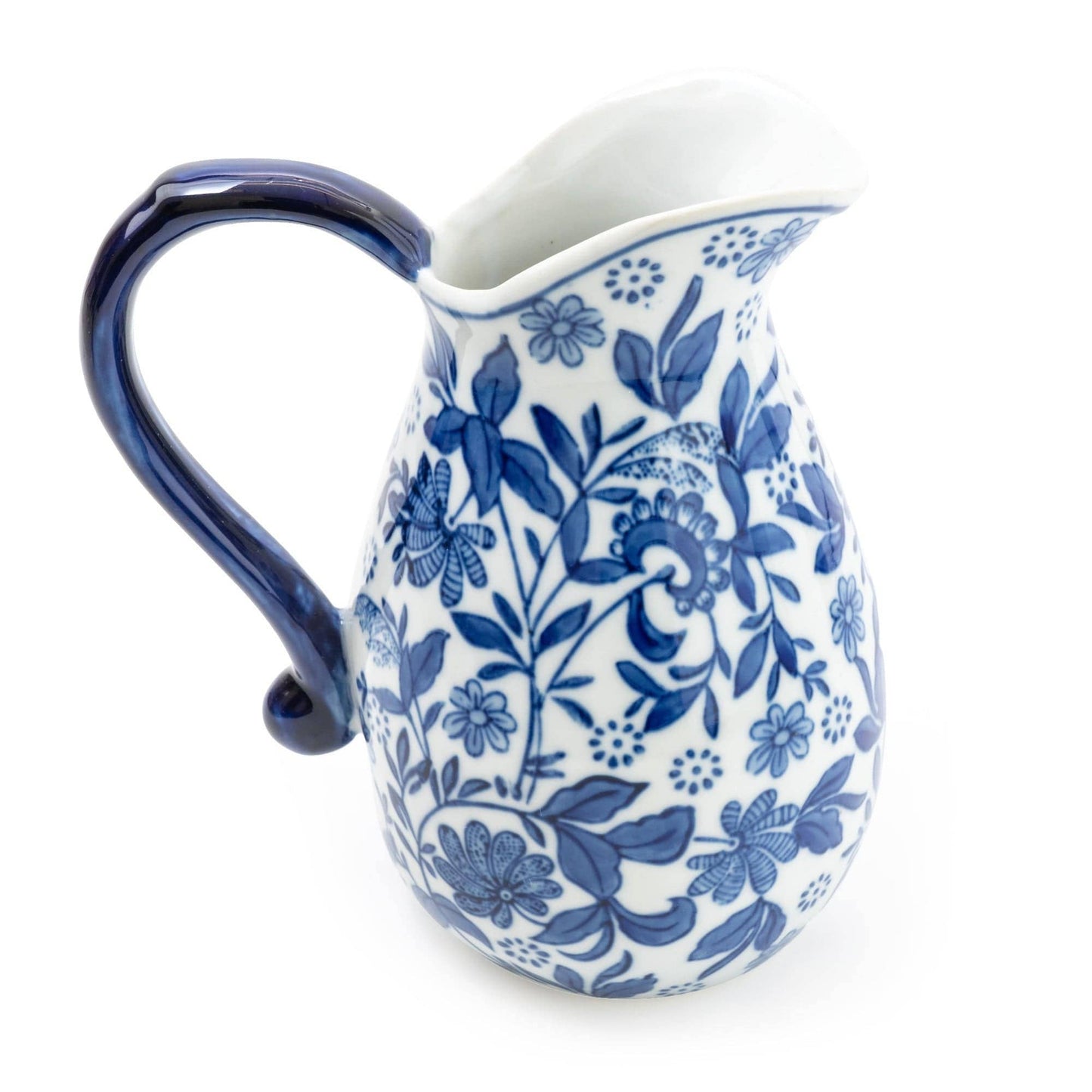 Blue & White Large Ceramic Jug 9"