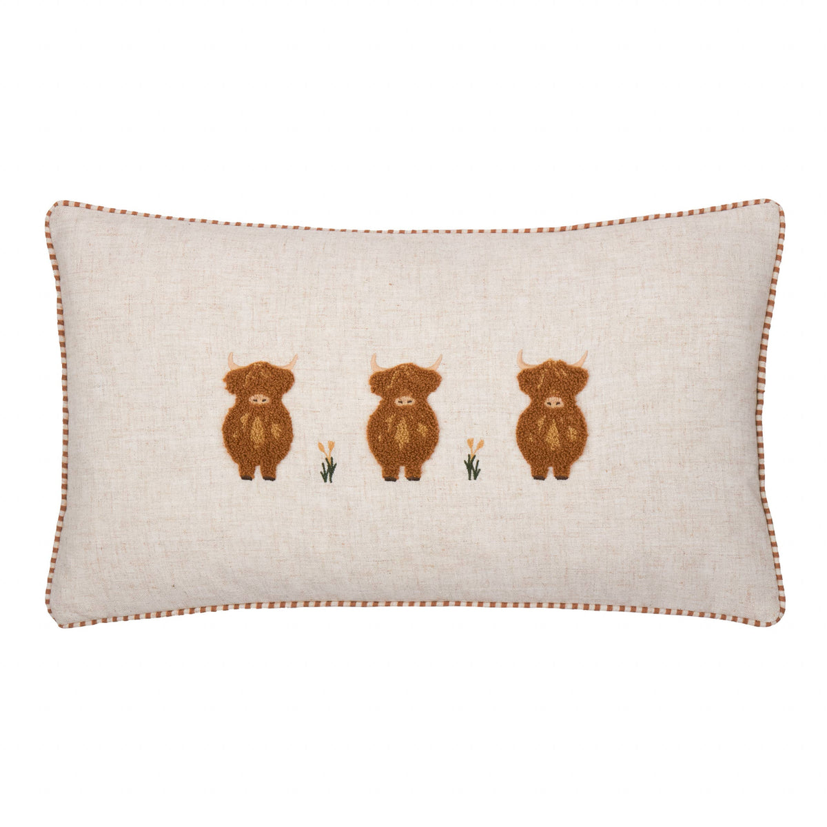 Ramble Highland Cow Tufted Cushion Ginger: Ginger / Polyester Filled / 30 x 50cm