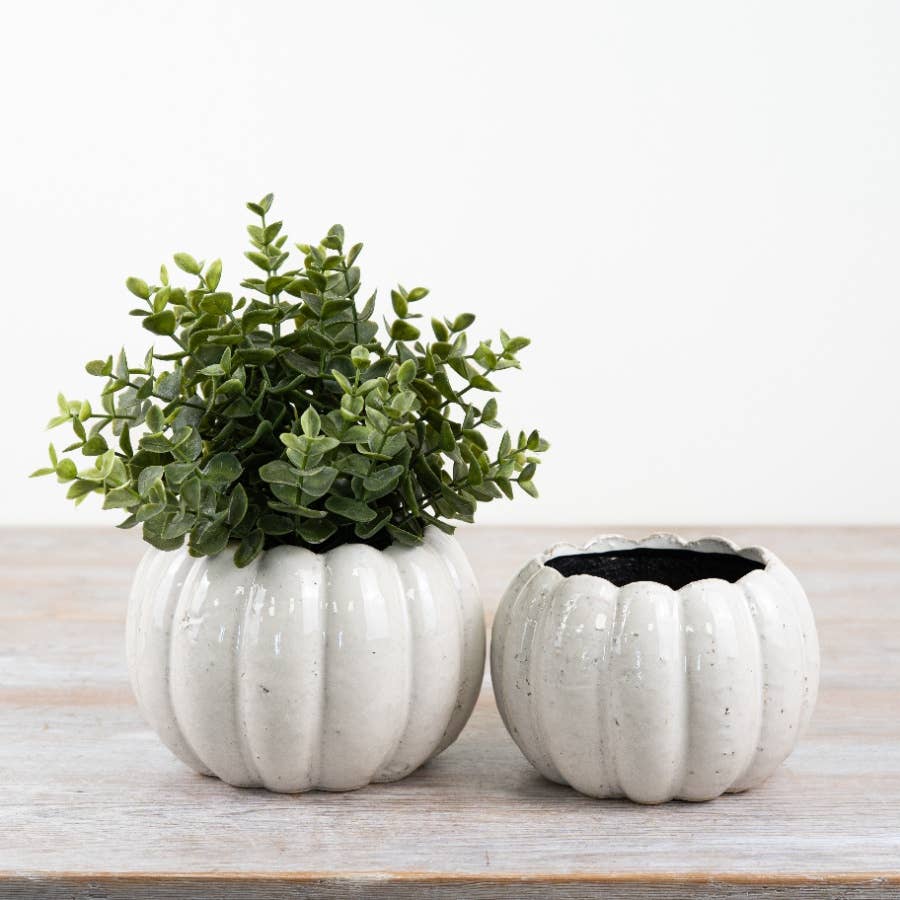 Ceramic Pumpkin Planter, 16 x 10.5cm