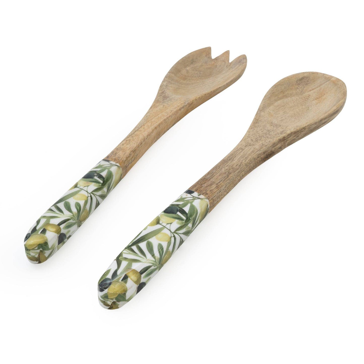 Serving Spoon & Fork Mango Wood - Olives