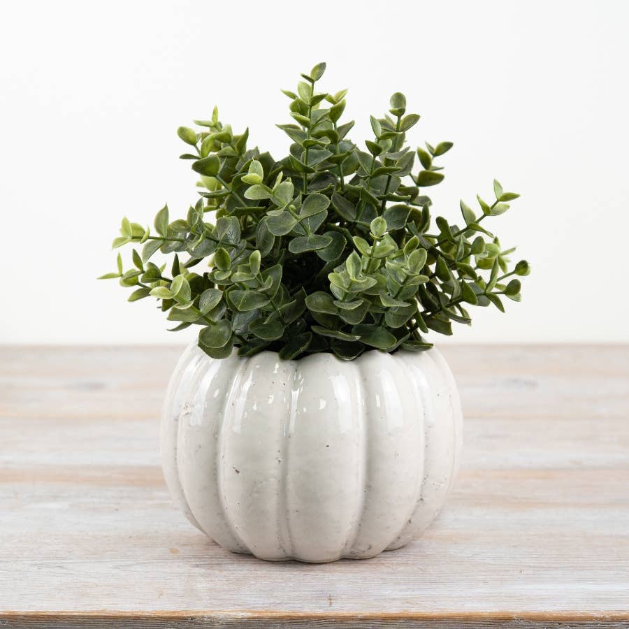 Ceramic Pumpkin Planter, 16 x 10.5cm