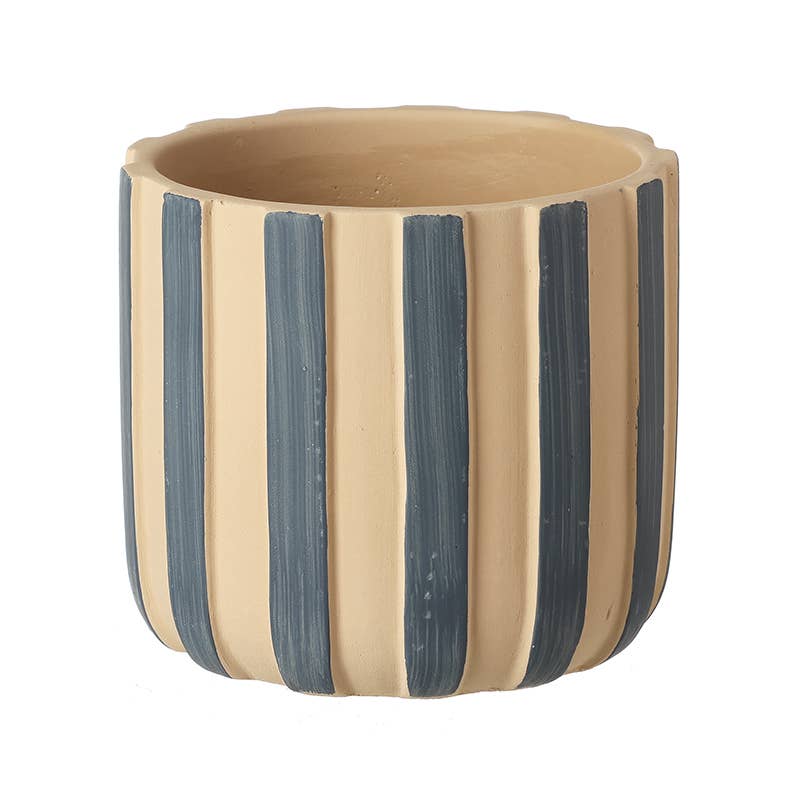 SMALL BLUE STRIPE POT