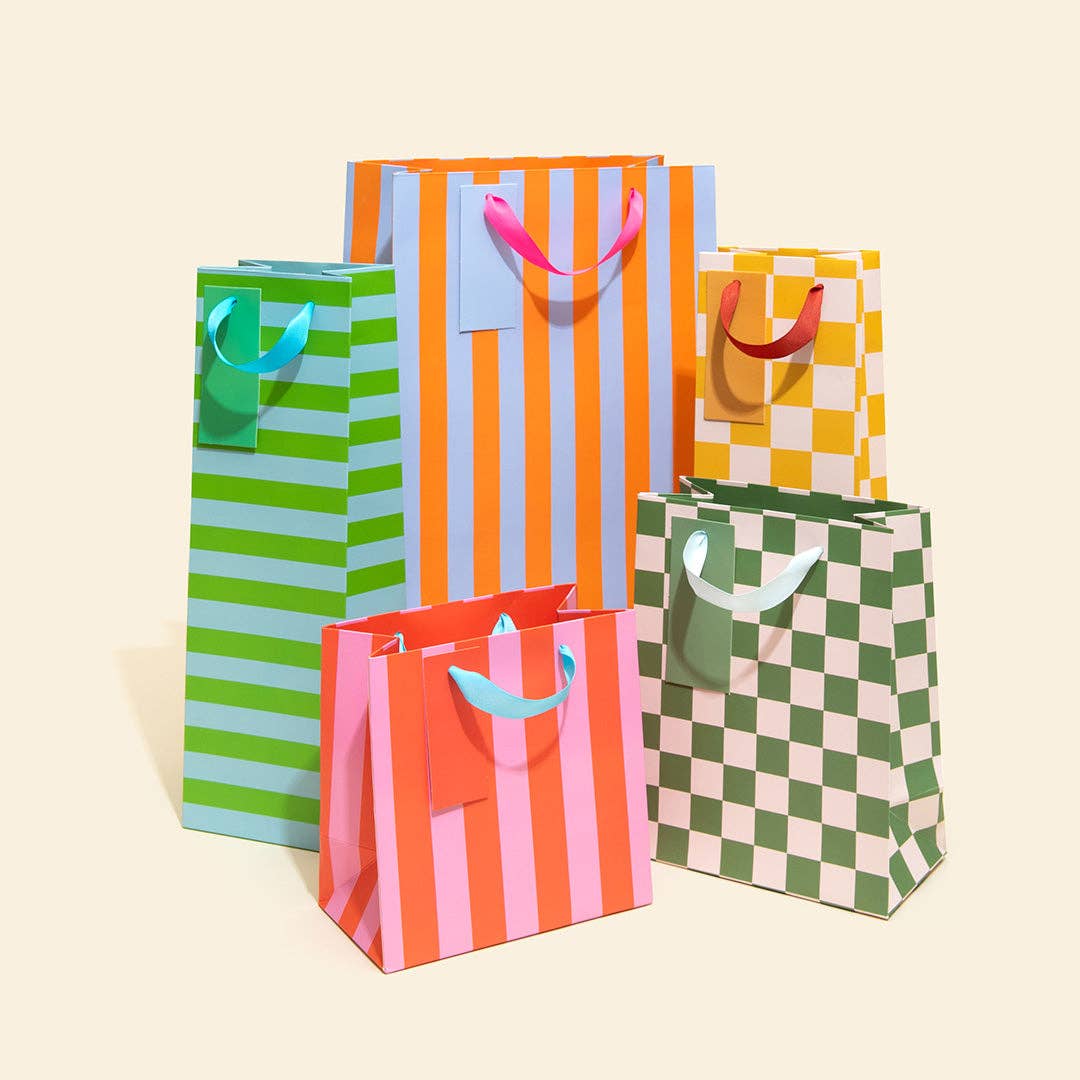 Green And Blue Stripe Bottle Bag (11781)