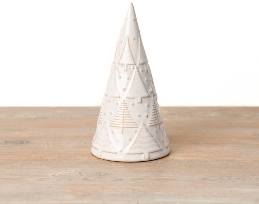 Ceramic White Reactive Glaze Tree, 15cm