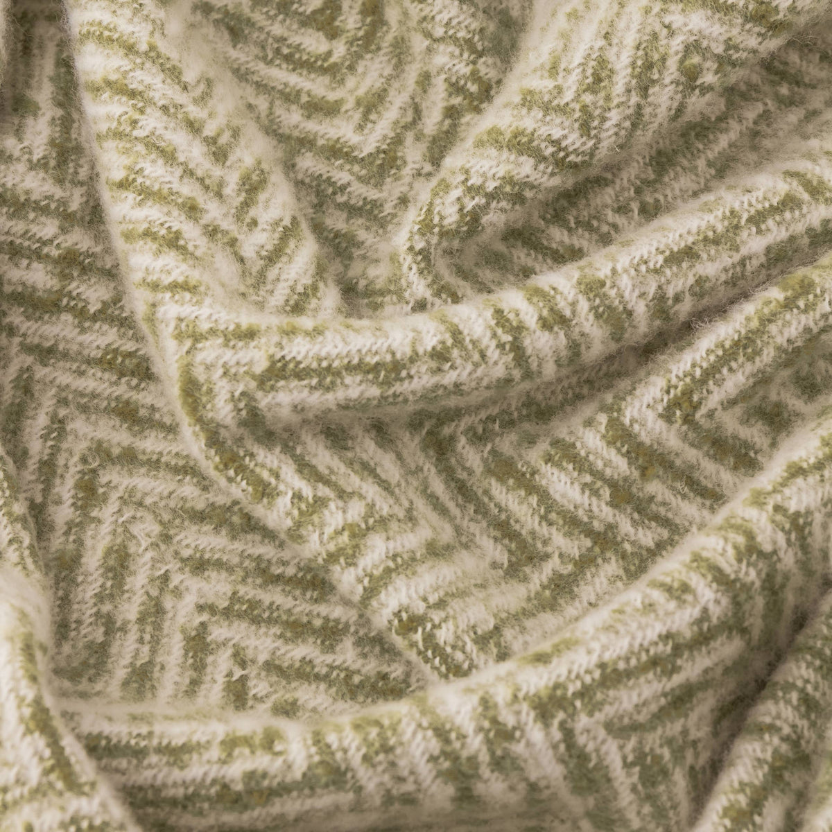 Tweedie Brushed Herringbone Throw Green: Green / 130 x 180cm