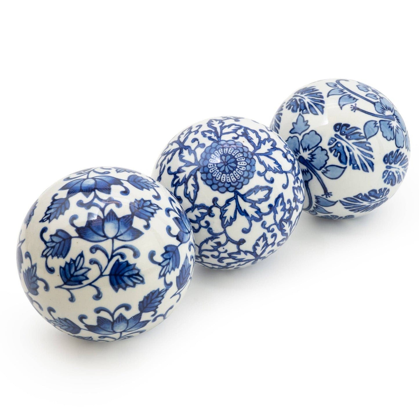 Blue & White Assorted Large Decorative Ball 10cm