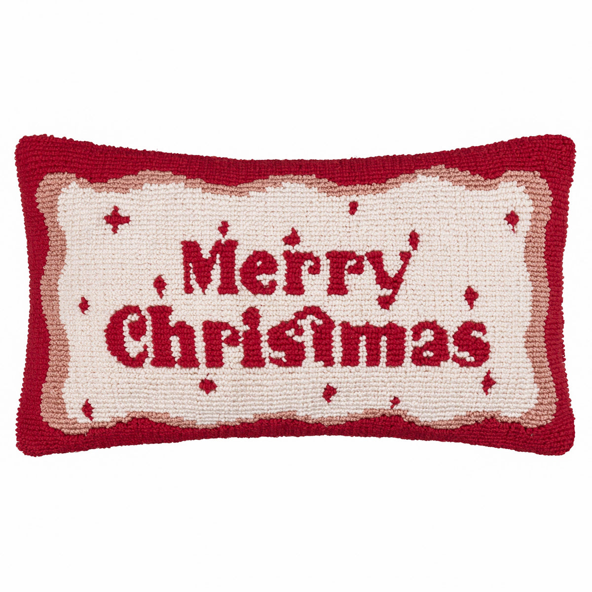 Candy Merry Christmas Tufted Cushion Red/White: Red/White / Polyester Filled / 30 x 50cm