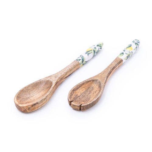 Lemon Set of 2 Wooden Fork and Spoon