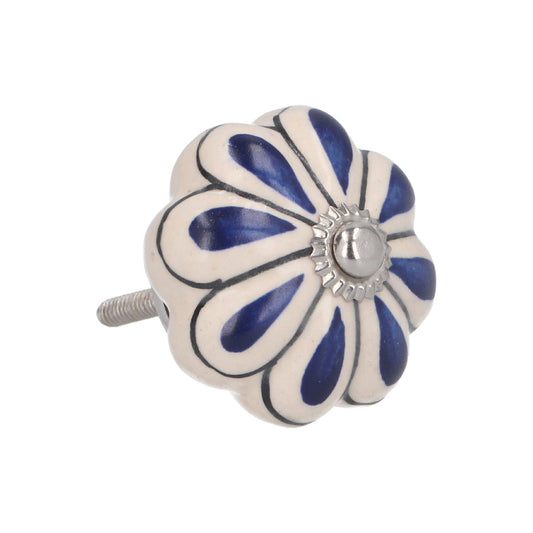 Navy Teardrop Ceramic Furniture Knob