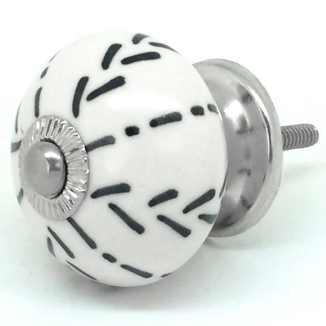 Black & White Aztec Ceramic Knob