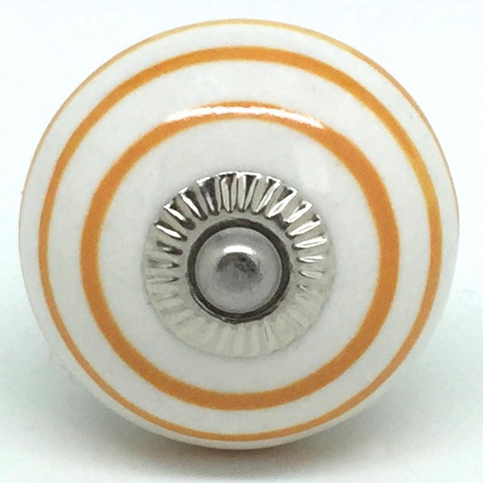 Mustard Stripe Ceramic Knob
