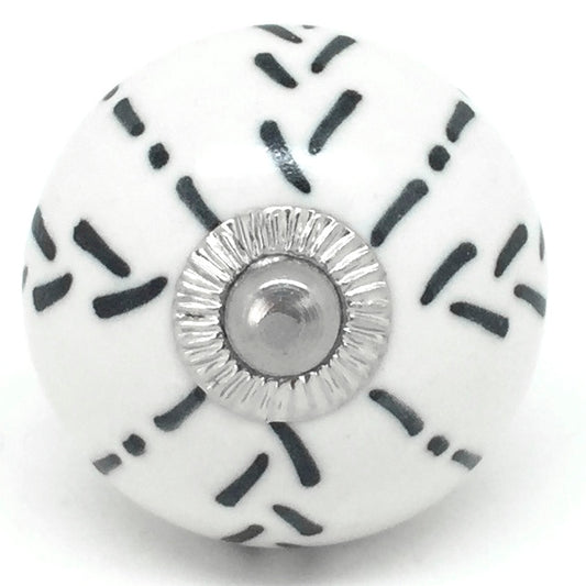 Black & White Aztec Ceramic Knob