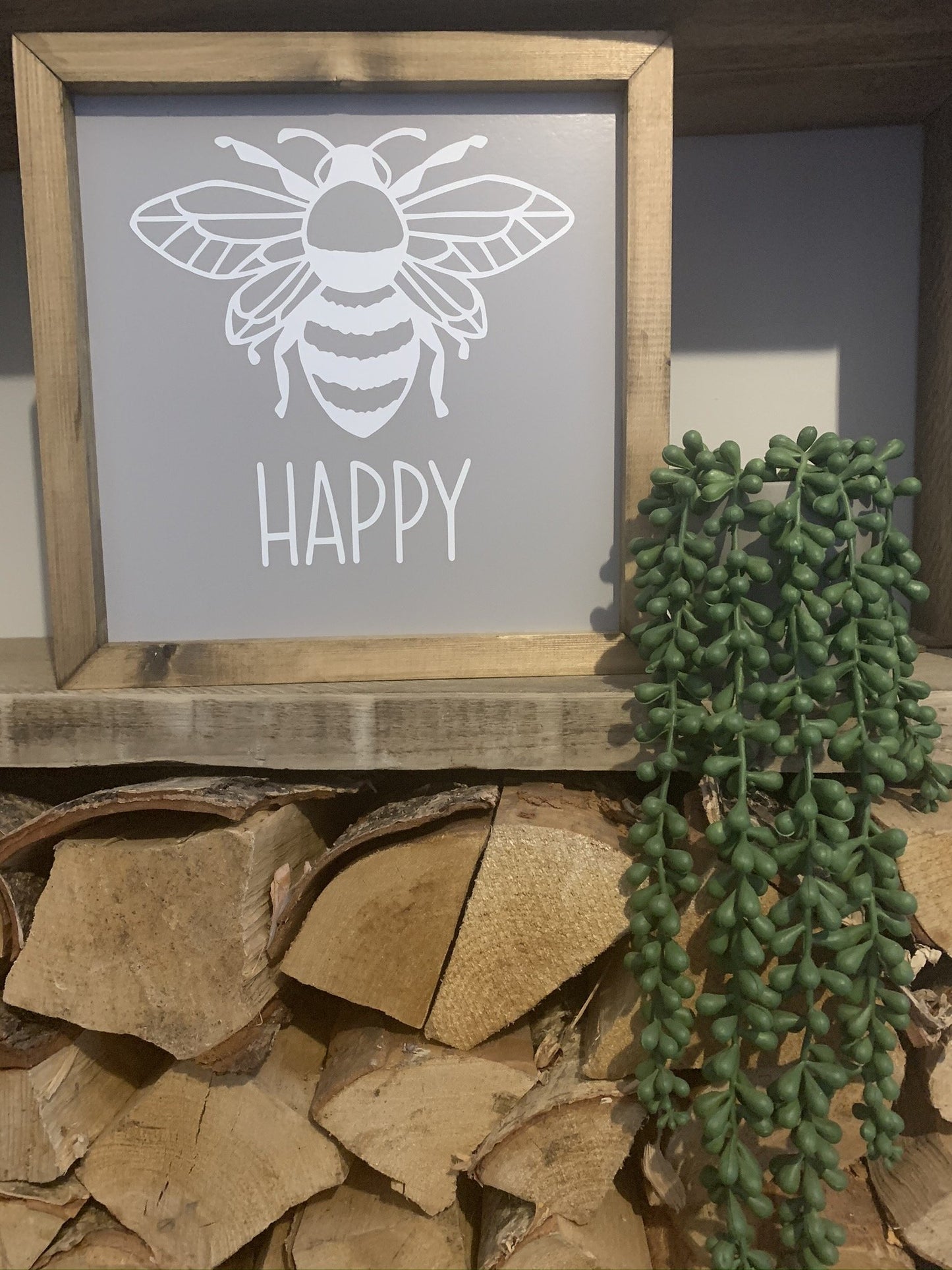 Bee Happy Framed Sign