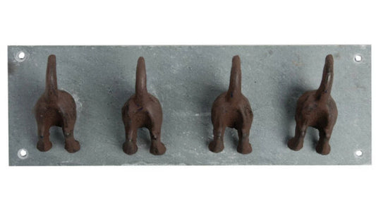 Cast Iron Slate Dog Tail Coat Hook
