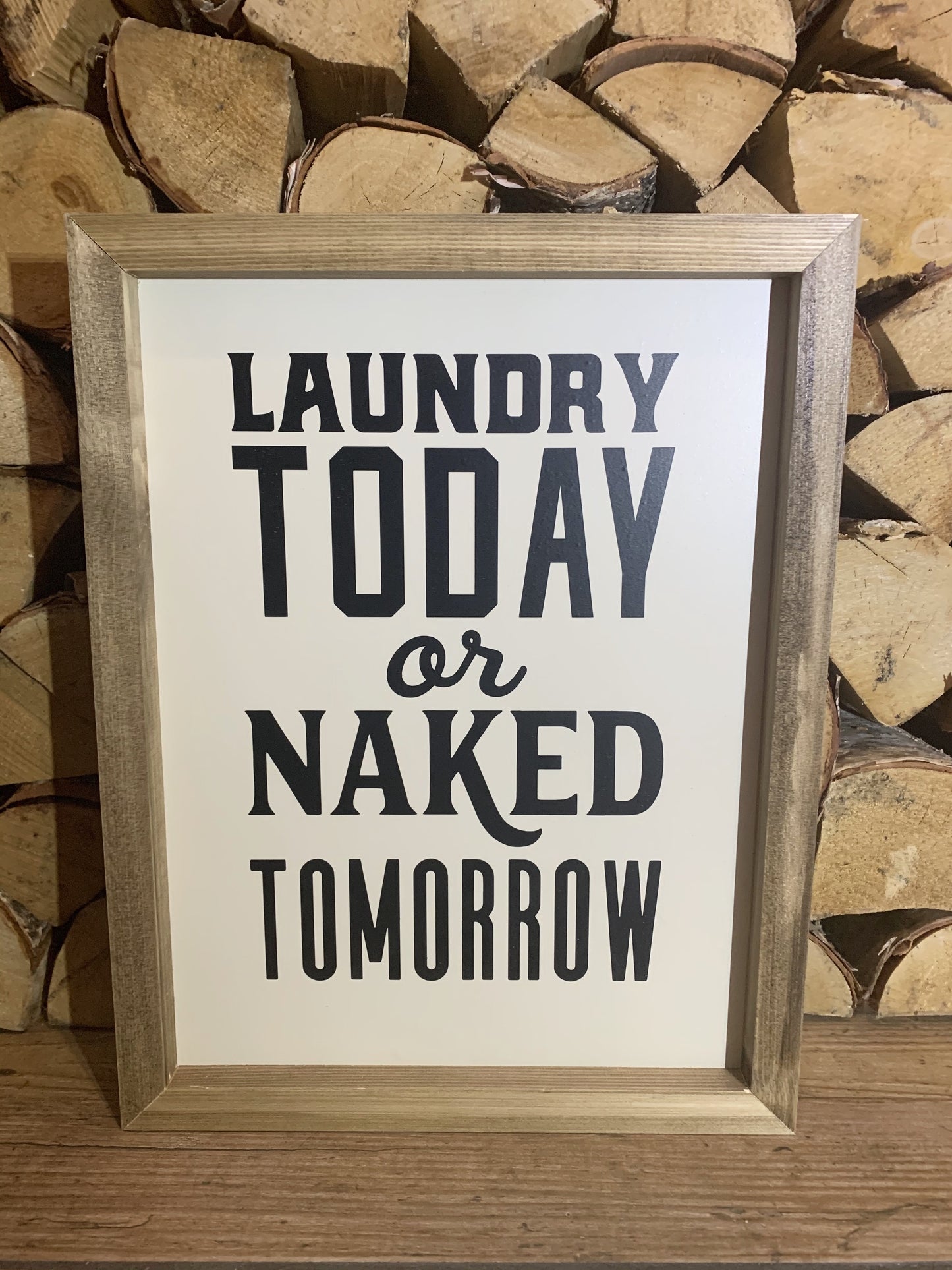 Laundry Today Framed Sign
