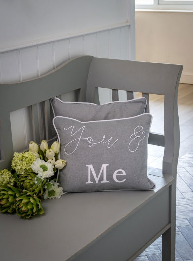 Grey You & Me Cushion