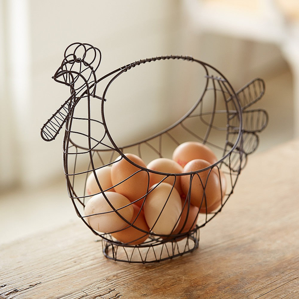 Wire Rooster Egg Basket
